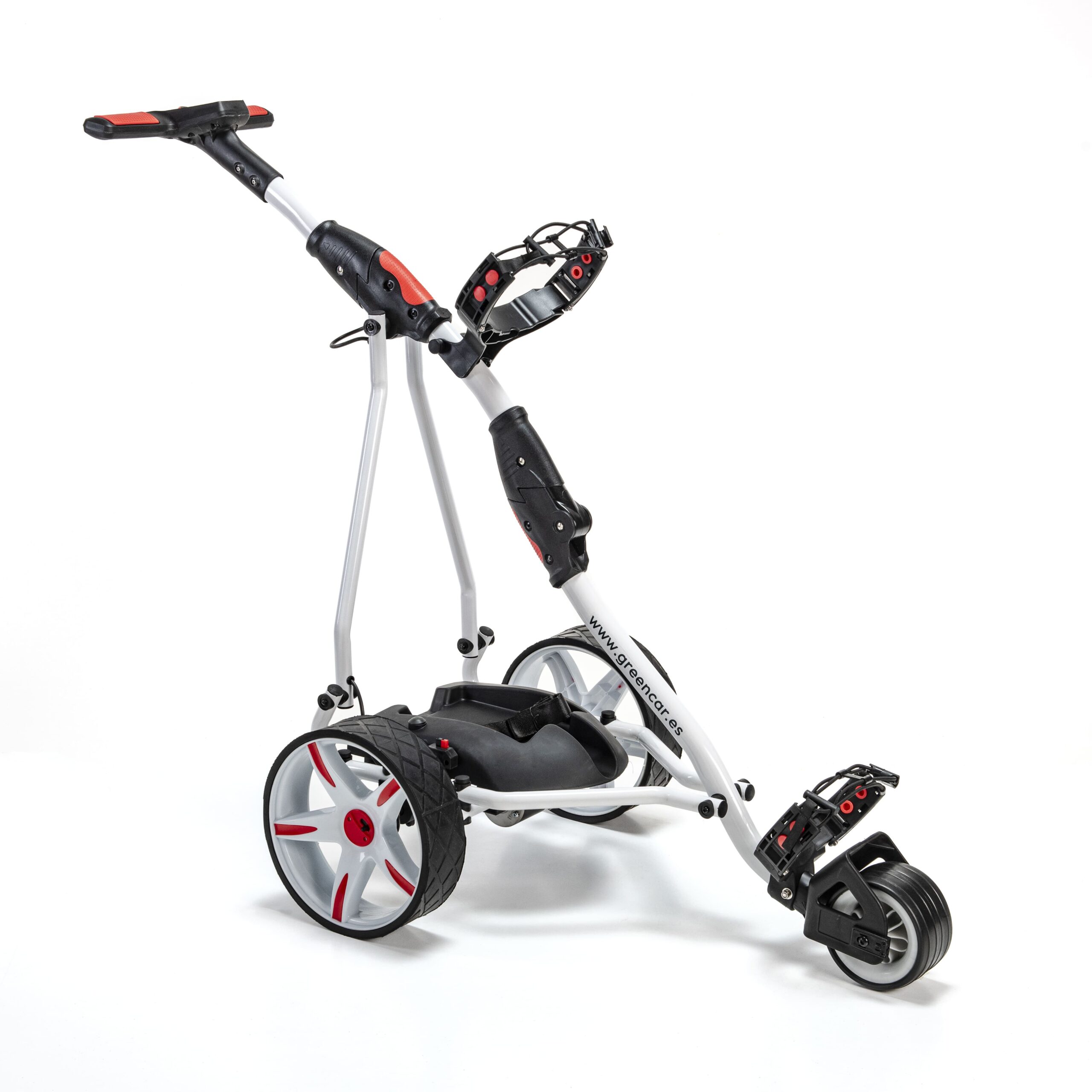 Carro eléctrico de golf: Greencaddy Pro Sport Blanco Rojo